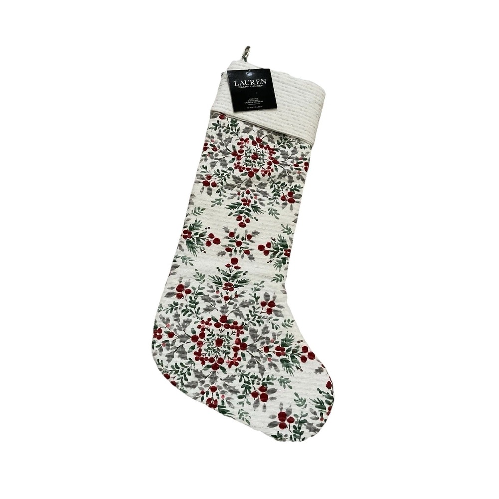 🔥 $60 NWT RALPH LAUREN Christmas Stocking Juniper Berries Winter Holiday 22" 🔥